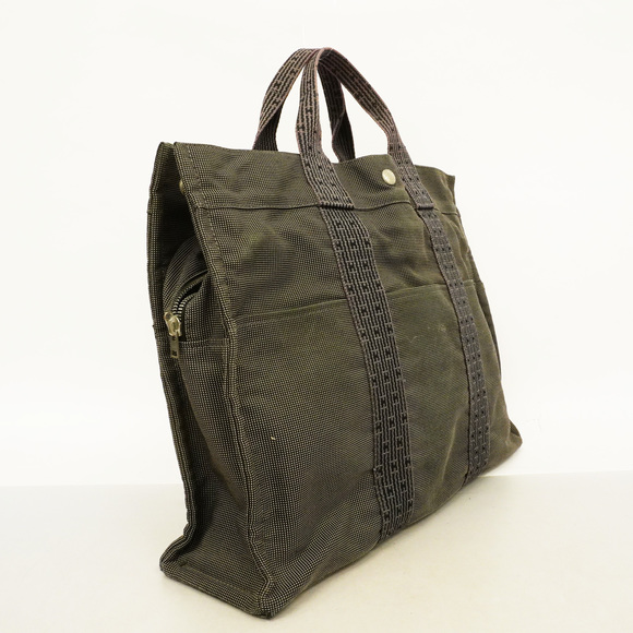 Auth Hermes Her Line Tote Bag Yale Line MM Women's Canvas Handbag,Tote Bag Black - Picture 2 of 10